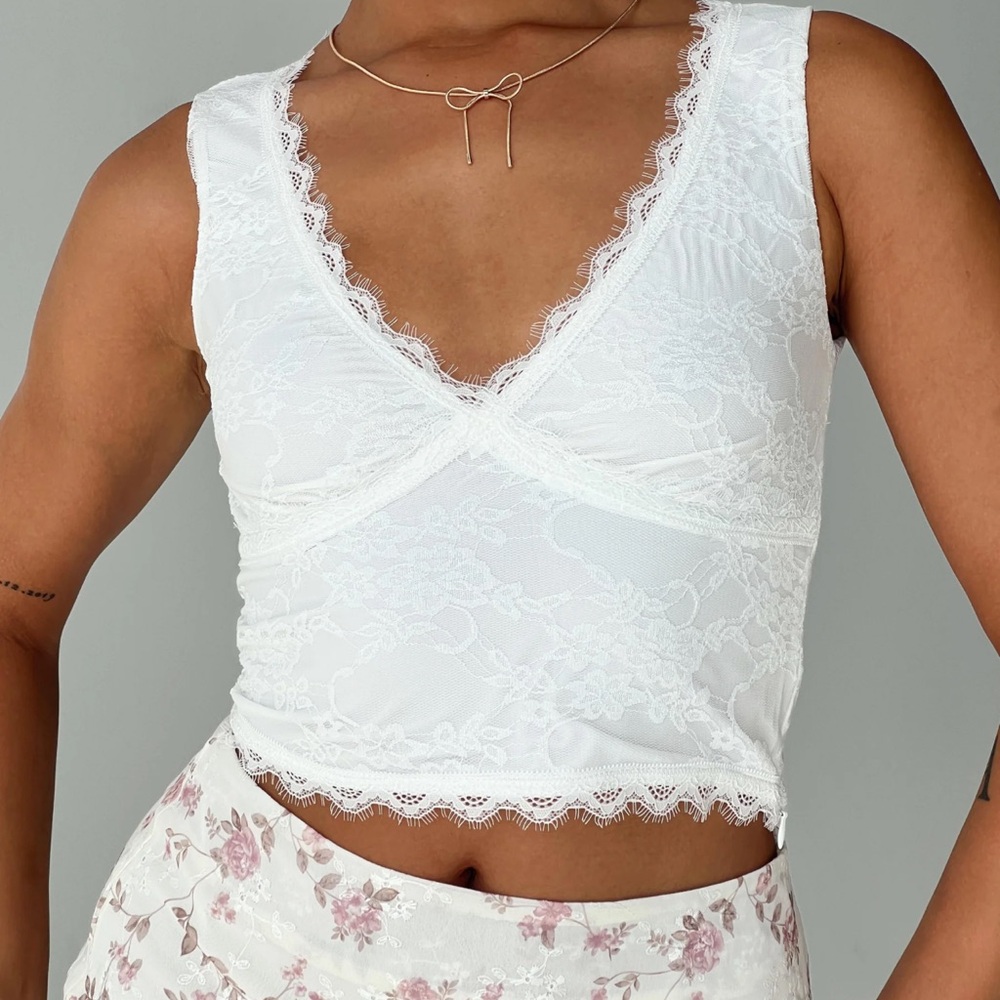 Princess Polly Naver Top White Lace
